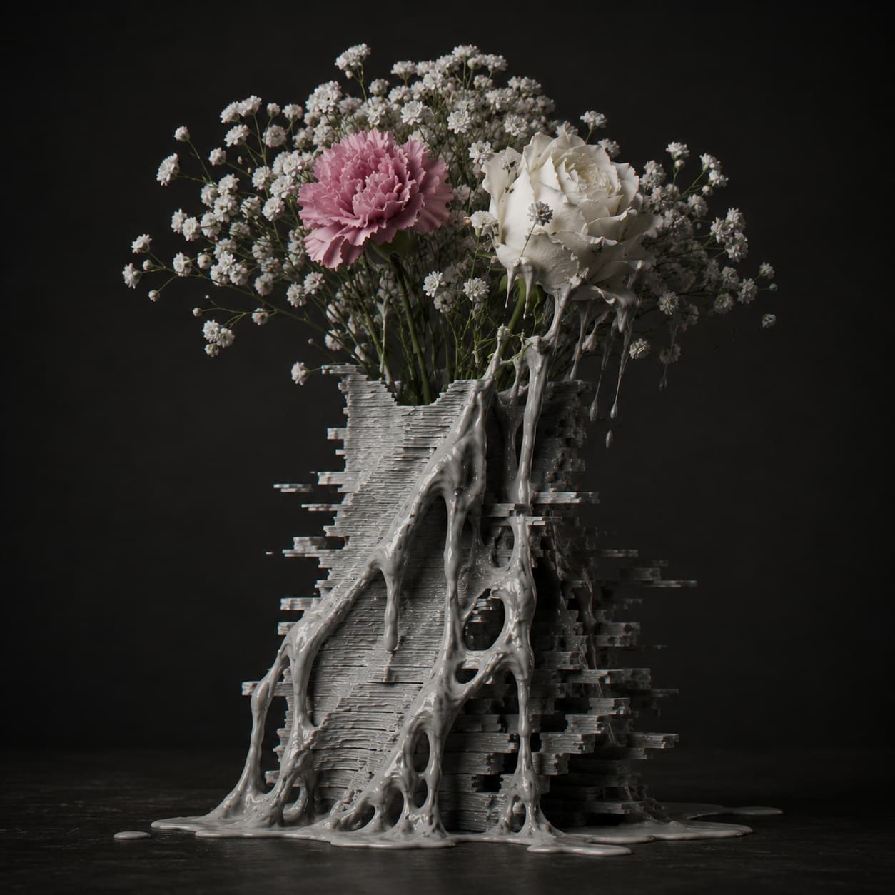 CAESAR BUST / VOXEL DECAY — 3D-printed RESIN sculptural object